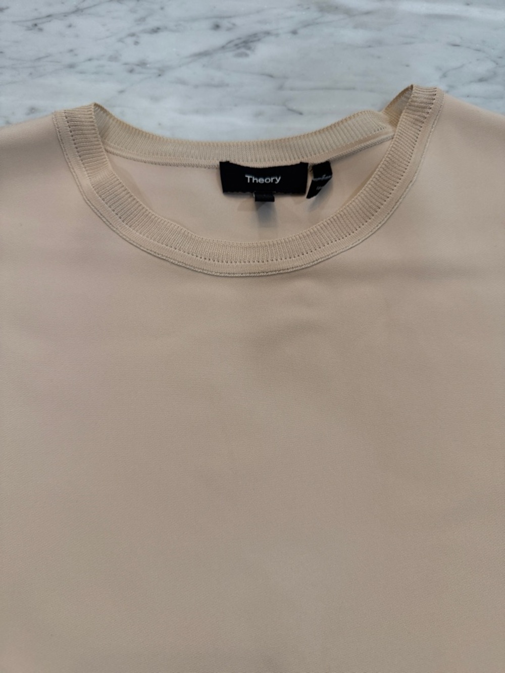Theory Silk Georgette Combination Tee